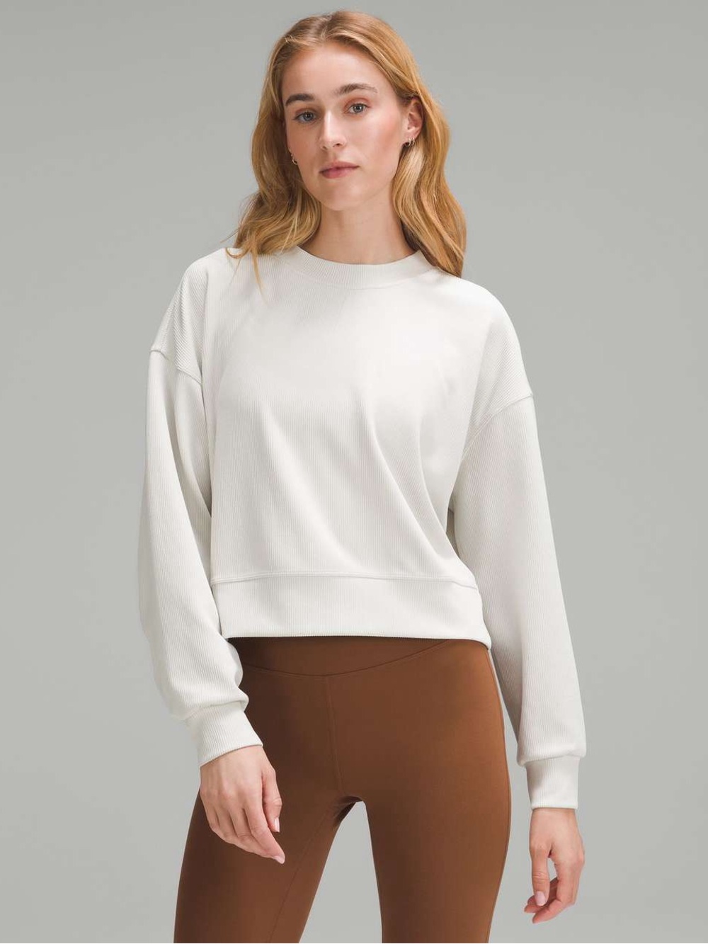 Lululemon ribbed soft stream perfectly oversize Crewneck Sweatshirt size 6